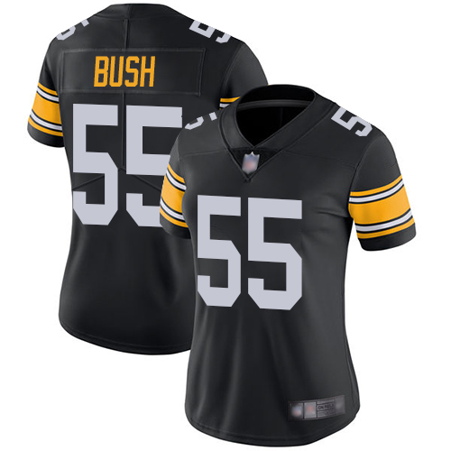 Women Pittsburgh Steelers Football #55 Limited Black Devin Bush Alternate Vapor Untouchable Nike NFL Jersey